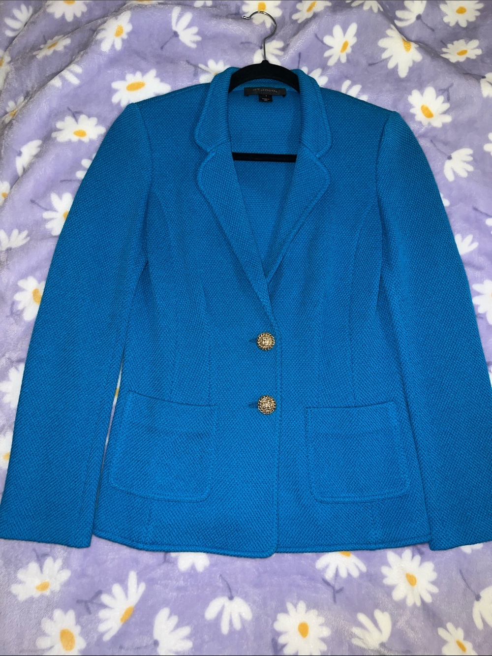 St. John Women’s Turquoise Knit Blazer
